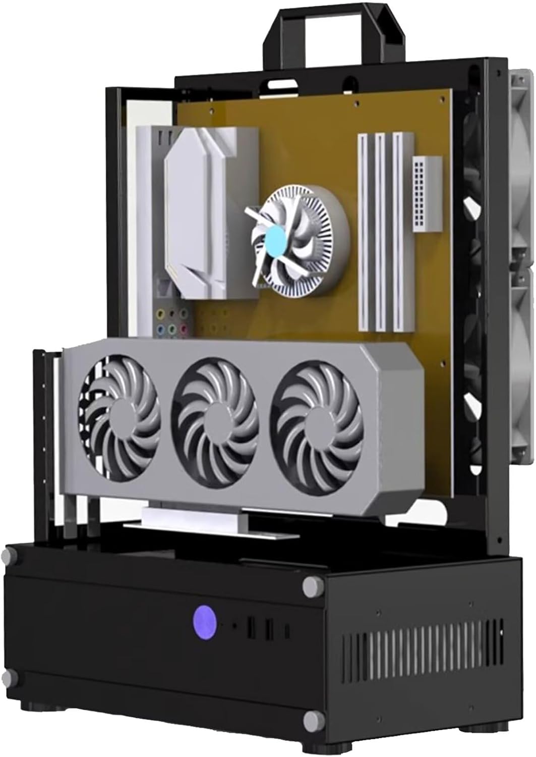 PC Test Bench ATX Case Open Frame Computer Case, Upgraded Version Portable Chassis Bracket, Zinc Coated Steel Cases Shell