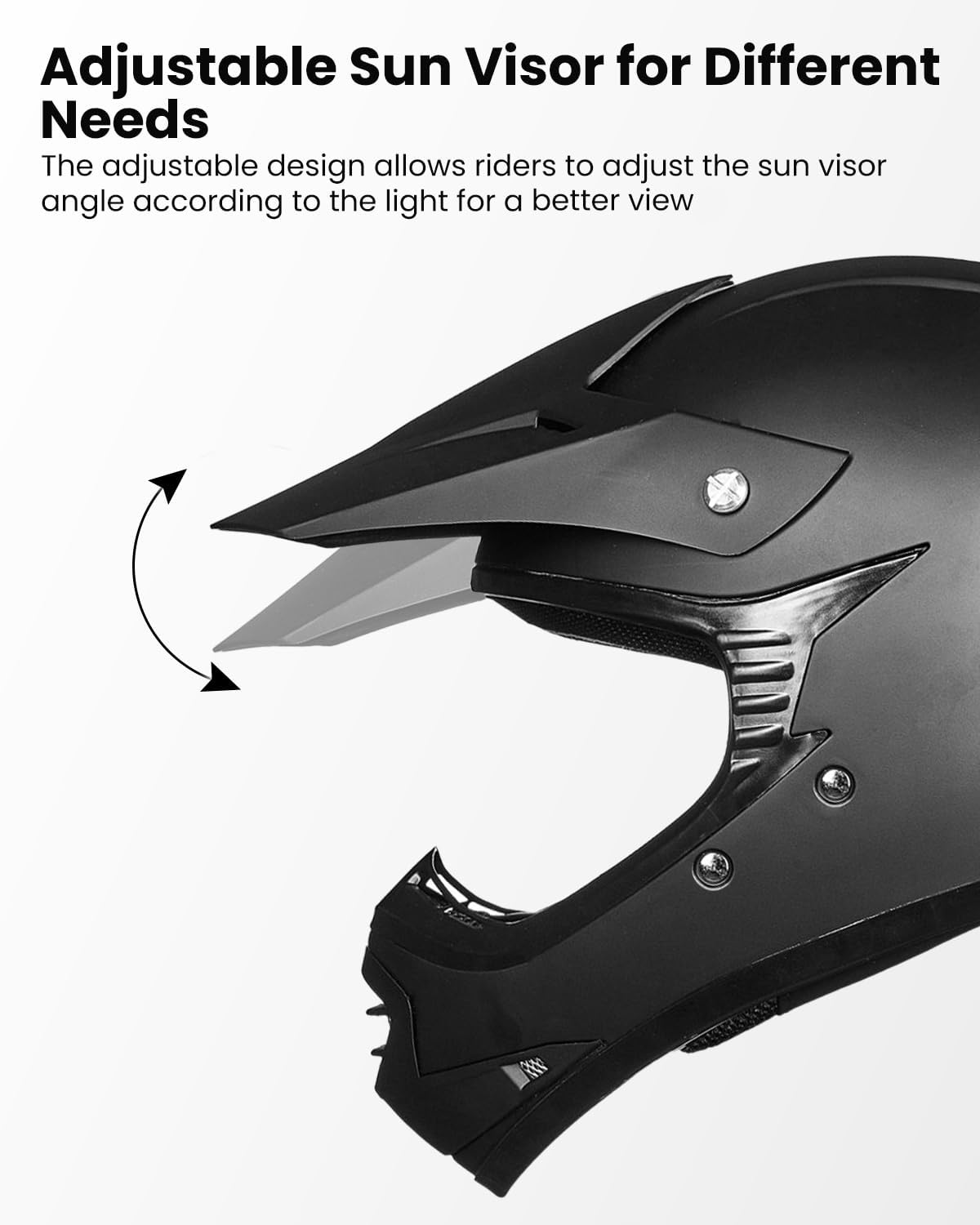 ILM Youth Kids ATV Motocross Helmet Goggles Sports Gloves Dirt Bike Motorcycle Off Road DOT Approved B07 (Youth-L, Matte Black)