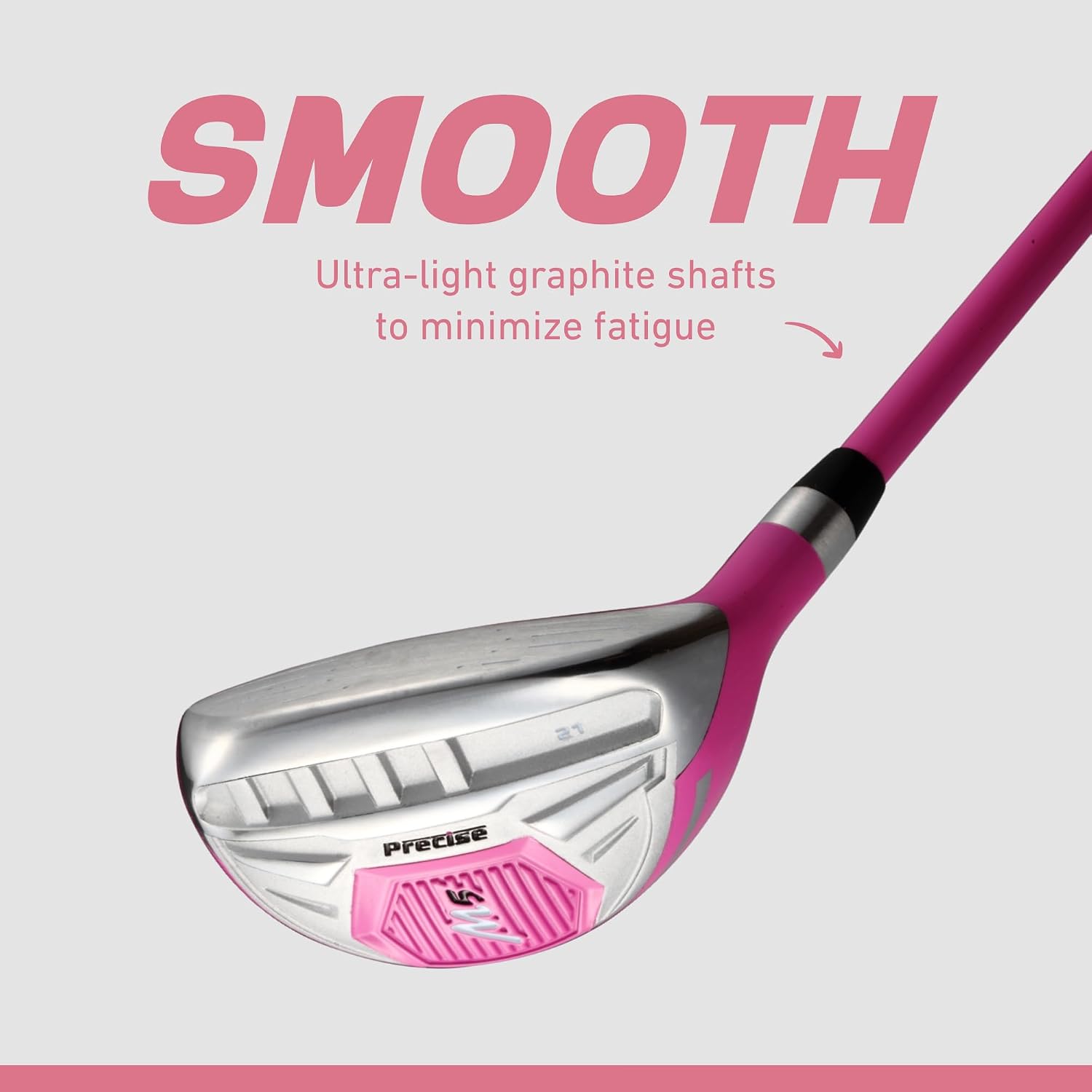 Precise - Women's Golf Club Set - Pink | Titanium driver, stainless fairway & hybrid, irons through wedge, putter, 3 headcovers, petite to tall, left/right
