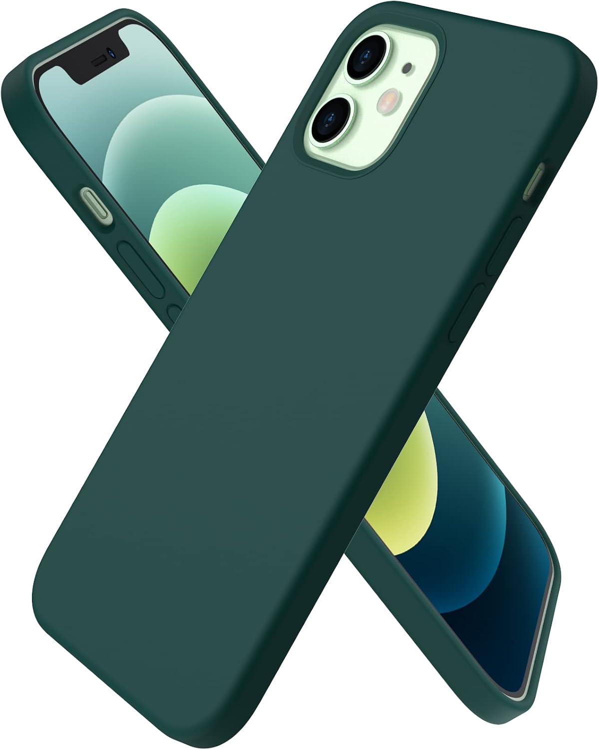 ORNARTO for iPhone 12 Mini Case, Slim Liquid Silicone Cover, Navy Blue
