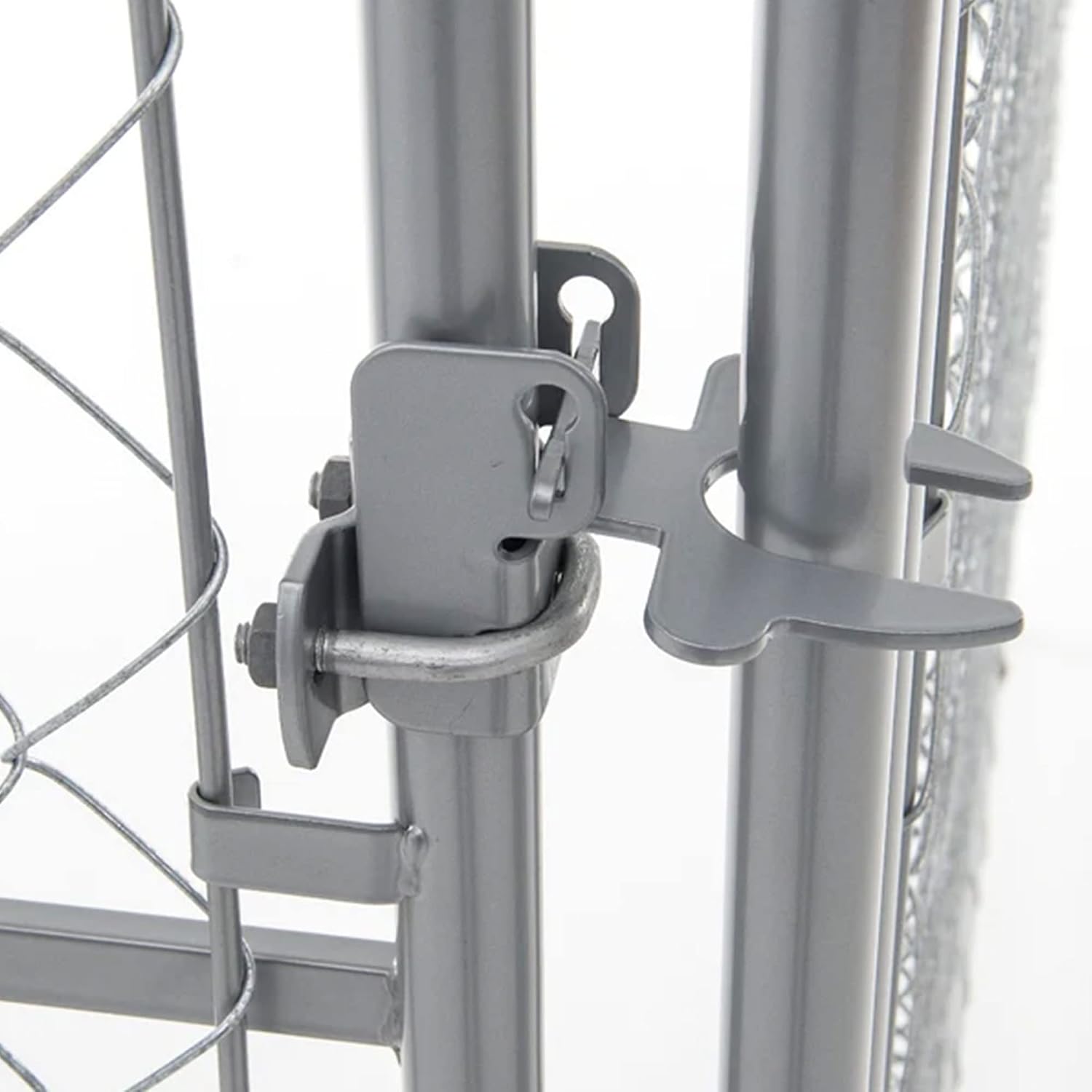 Lucky Dog 10' x 10' x 6' Heavy Duty Outdoor Welded Galvanized Steel Chain Link Dog Kennel Enclosure with 2 Configurations and Latching Door, Silver