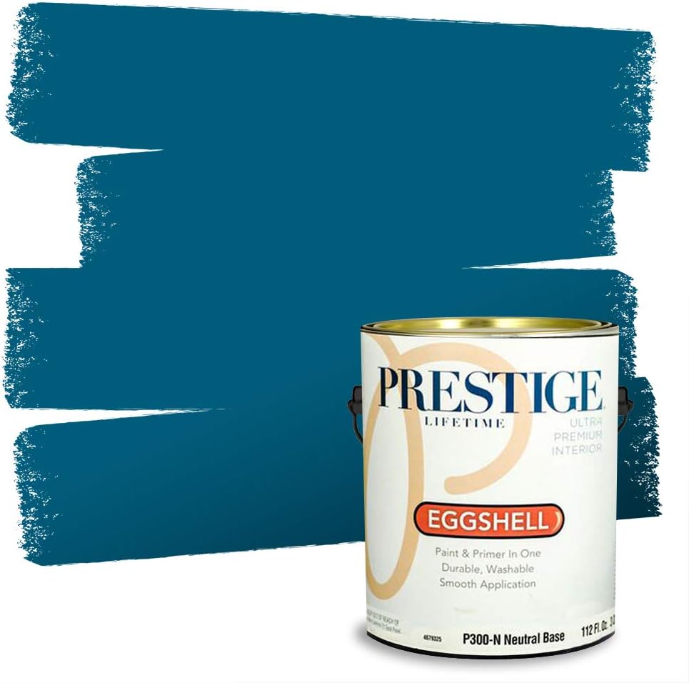 Prestige Paints E400-P-SW6506 Exterior Paint and Primer in One, 1-Gallon, Satin, Comparable Match of Sherwin Williams Vast, 1 Gallon, SW45-Vast Sky