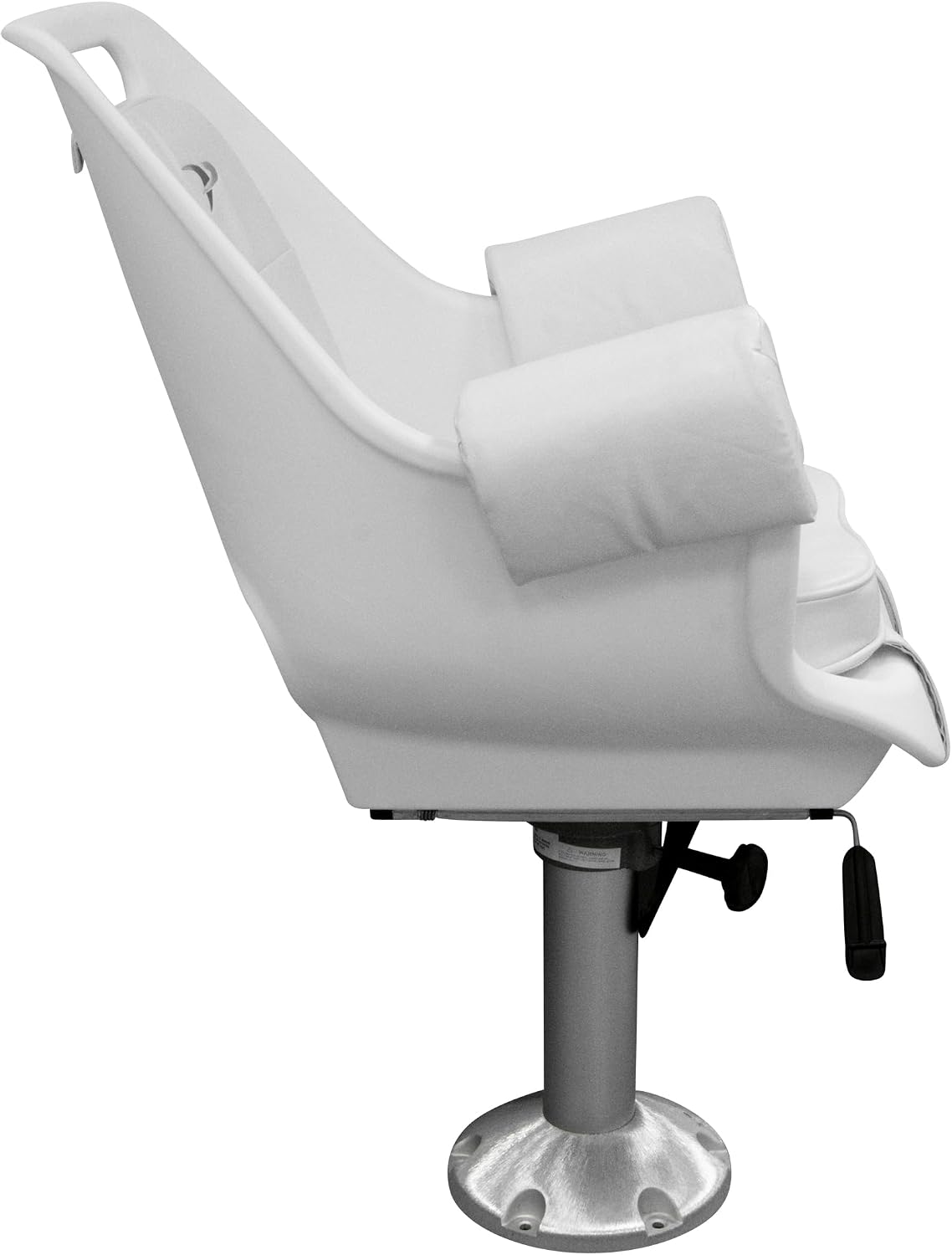 Wise 8WD007-6-710 Deluxe Pilot Chair with Cushions, Mounting Plate, Adjustable Height Pedestal and Seat Slide | Roto-molded marine grade frame