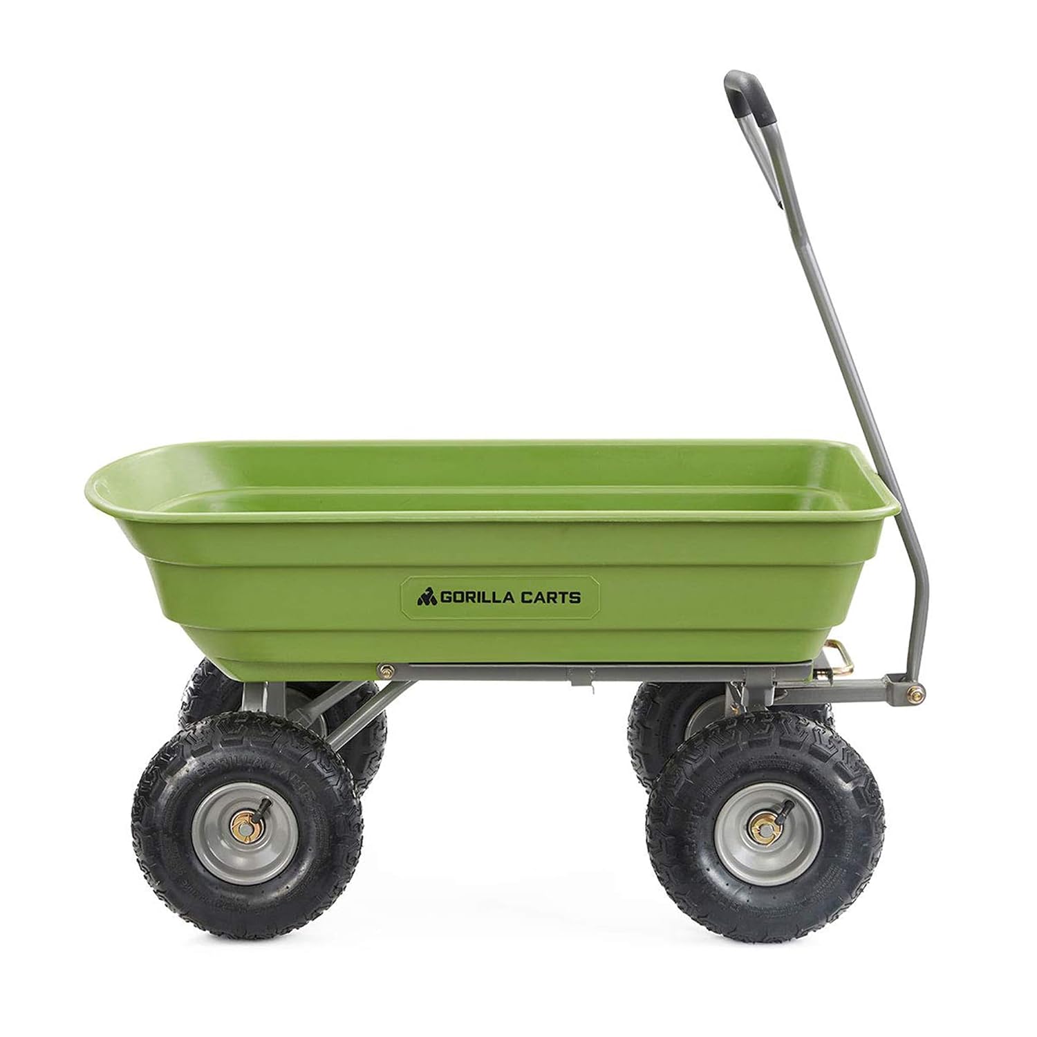 Gorilla Carts Poly Garden Dump Garden Cart with Easy to Assemble Steel Frame, Camping Wagon with Quick Release System, 1200 Pound Capacity, and 13 Inch Tires | 1,200-lb Capacity, 6 Cu Ft Tub Poly Dump Cart with Quick-Release Dump for Bigger Yard Cleanup…