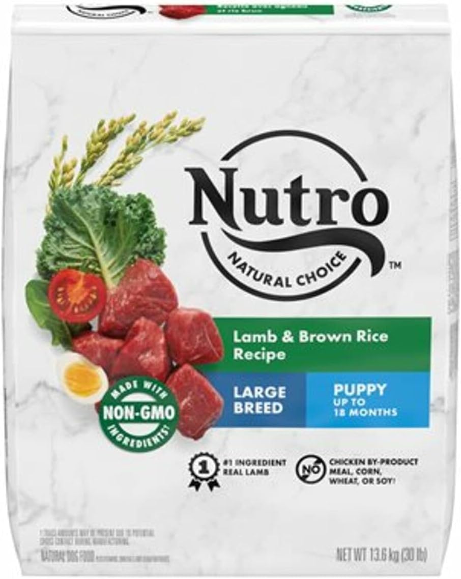 Nutro Natural Choice Large Breed Puppy Dry Dog Food, Chicken, 30 lb | Real chicken #1 ingredient, non-GMO, no corn, wheat, soy, supports brain & eye development, bones, muscles & joints