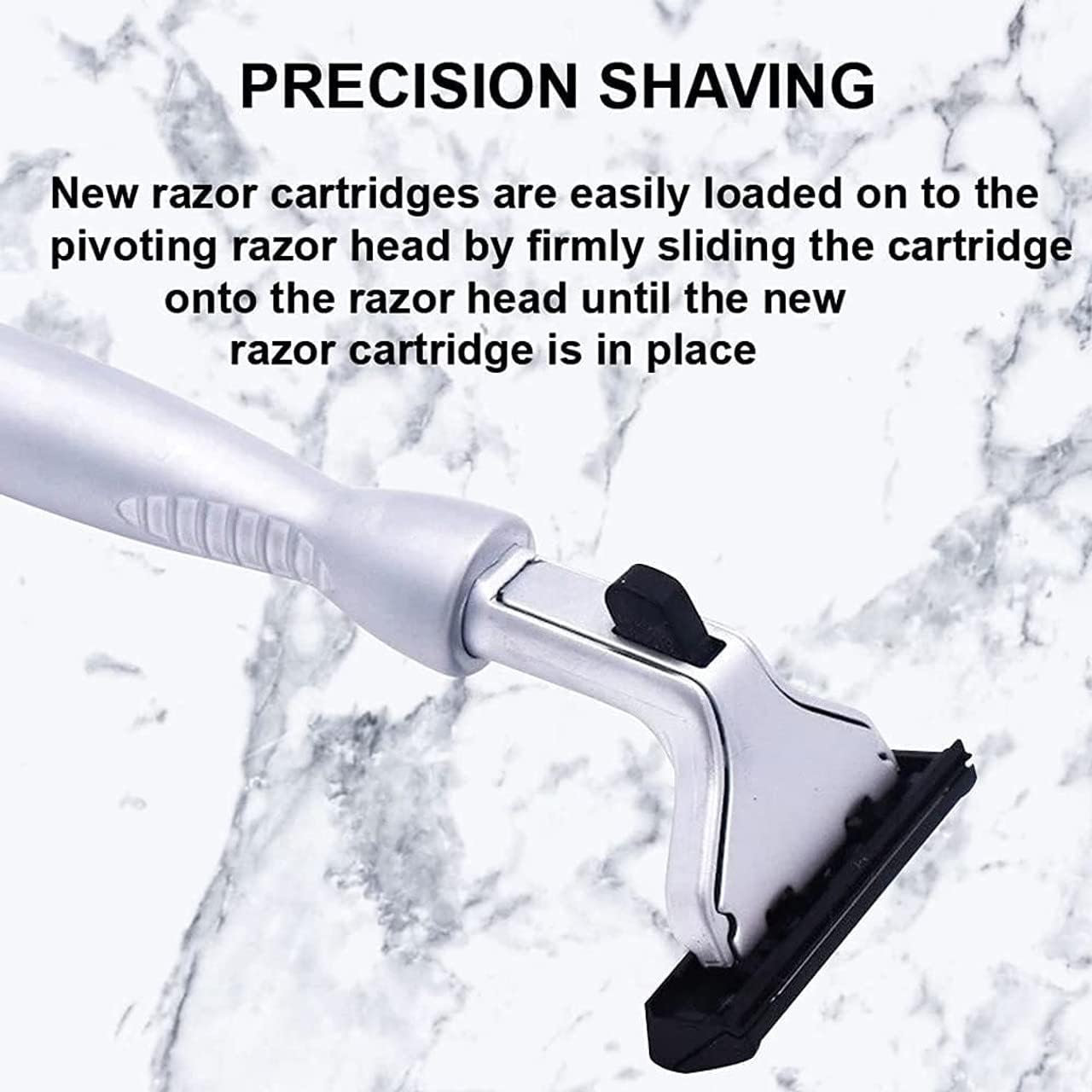 Taconic Heavyweight Atra-Compatible Pivot Razor with 10 Cartridges | All-Metal Chrome Razor Fits Atra-Style Twin Blade Cartridges And Includes 10