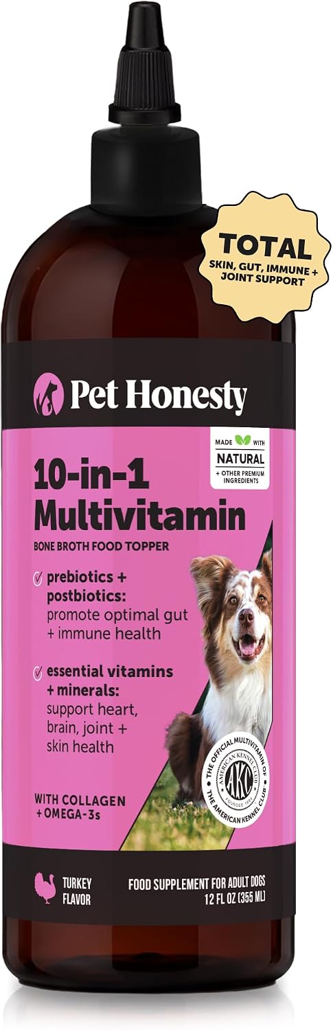 10-in-1 Dog Multivitamin Supplement with Glucosamine & Probiotics - Hip & Joint Support, Digestive Health, Immune Support, Heart & Skin - All-in-One Daily Vitamins & Omega-3s for Dogs, Chicken, 90 Ct