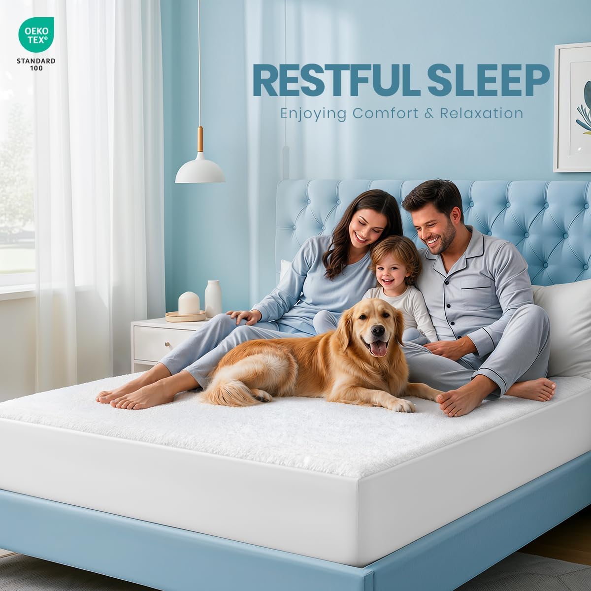 Waterproof Queen Size Mattress Protector fits Upto 17" deep Mattresses | Utopia Bedding 200 GSM Soft & Breathable Mattress Cover, Dirt-Proof, Noiseless, Machine Washable Fitted Sheet Style, White
