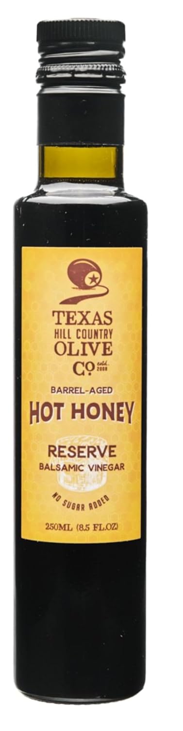 White Lemon Balsamic Vinegar - Gourmet Barrel Aged Infused Balsamic Vinegar - Great for Dressing Dipping Glazing - No Artificial Flavors or Added Sugar - Made in Texas (8.5 oz)