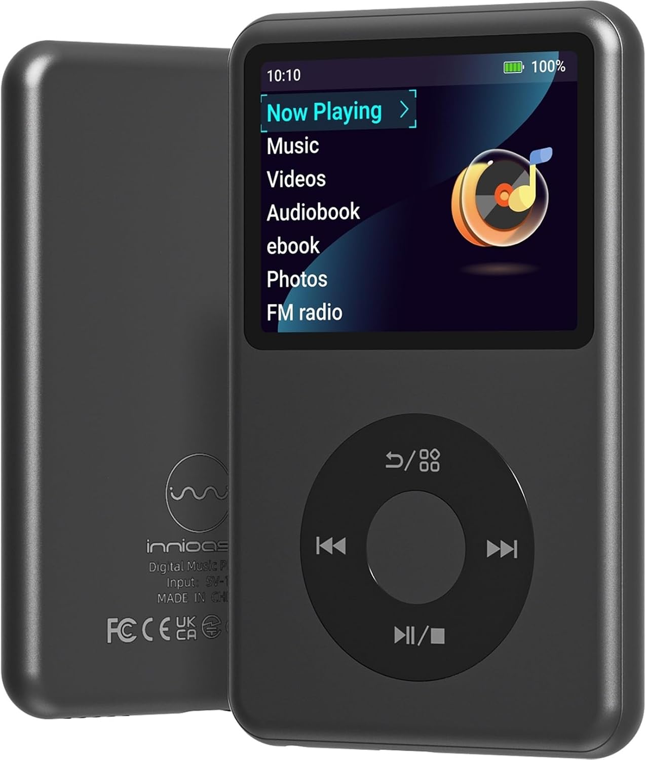 MP3 Player with Bluetooth 128GB Portable Music Digital Players Supports Playlist Audiobook Video Nice Gadget for Kids Black