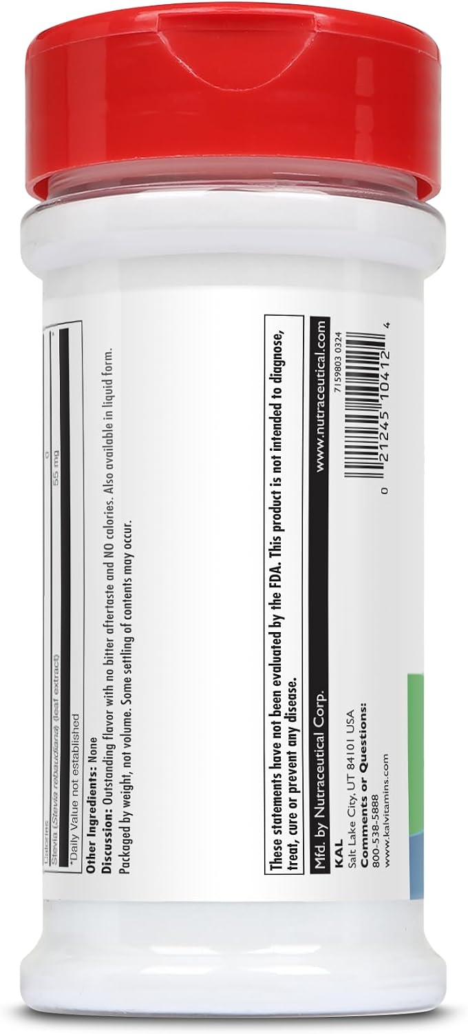 KAL Sure Stevia Extract Powder, Low Carb, Plant Based Stevia Sweetener, Great Taste, Zero Calories, Zero Sugar, Low Glycemic & Perfect for a Keto Diet, 60-Day Guarantee, Approx. 1820 Servings, 3.5oz | Zero Calorie Sweetener - Organic, Keto Friendly & Low…