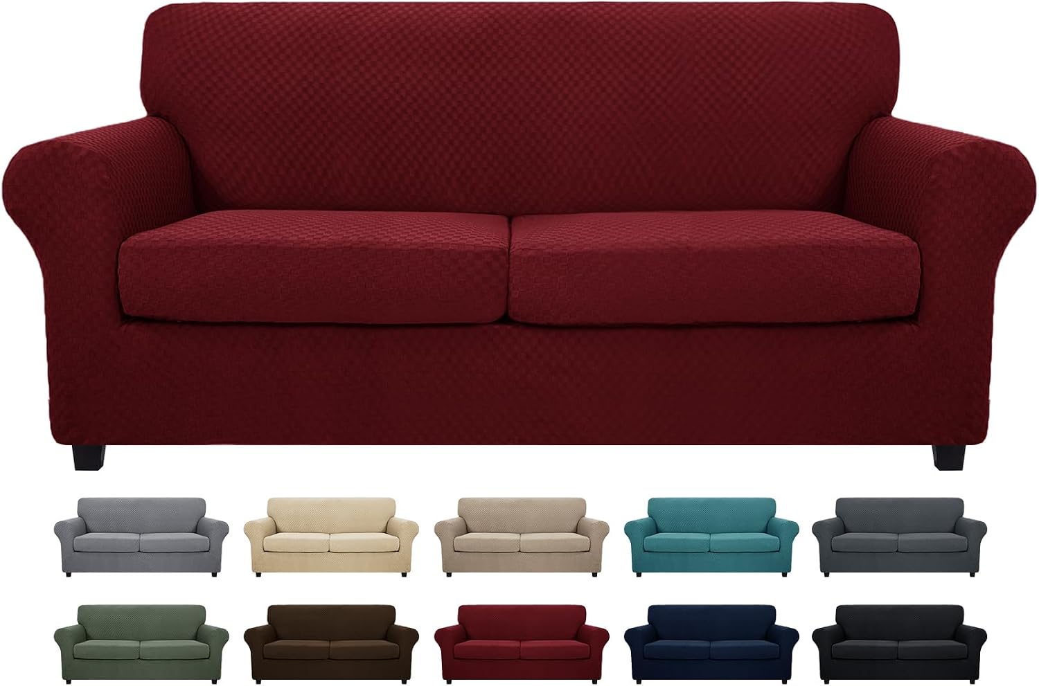 MAXIJIN Latest Recliner Slipcovers for Living Room 4 Pieces Stretch Jacquard Recliner Chair Cover Soft Fitted Recliner Protector with Elastic Bottom