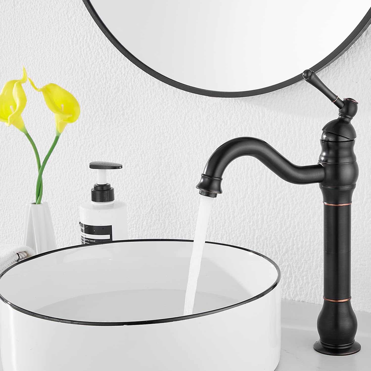 Oil Rubbed Bronze Bathroom Faucet Single Handle One Hole