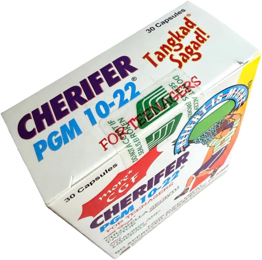 Cherifer PGM 10-22 Capsules with Zinc for Teenagers with Chlorella Growth Factor,and Taurine 30 Capsules