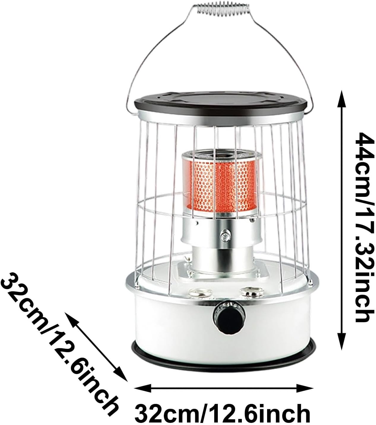 Kerosene Heater - 9000 BTU Non Electric Heater, Large Capacity with Tipping Protection, 20H Runtime Heating for Indoor Outdoor Garage Camping Emergency Heat Cooking, Red