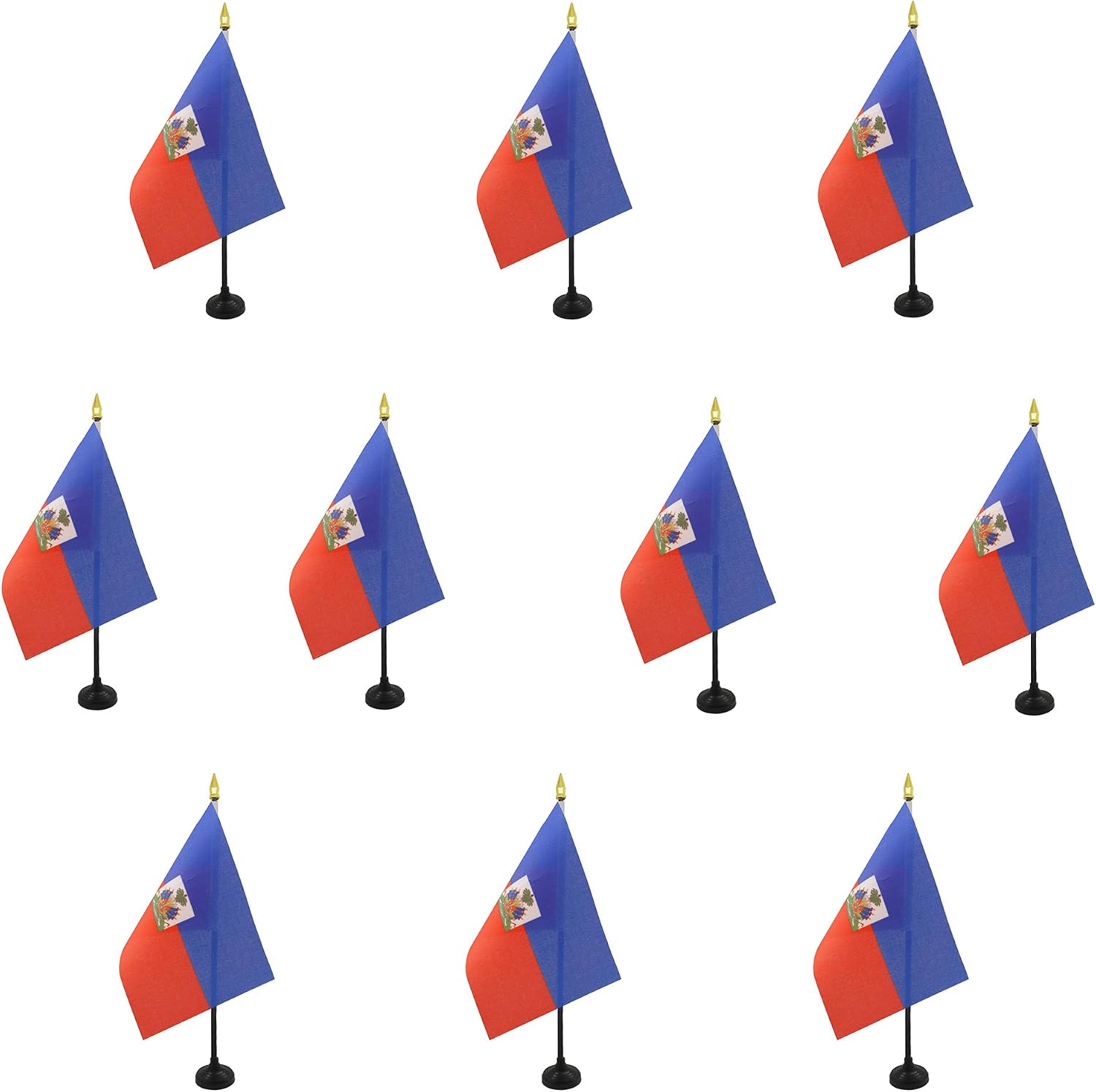 AZ FLAG Nicaragua Table Flag 4x6 in 100D Polyester Plastic Base | Indoor use Nicaraguan 15x10 cm desk flag stitched finish with reinforced edges with plastic pole and gold finial