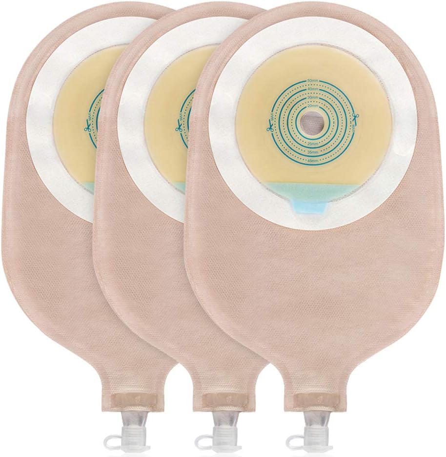 15PCS One-Piece Urostomy Bag Drainable Pouches for Ostomy | with Measure Card,Urostomy Supplies for Colostomy Ileostomy Stoma Care, Cut-to-Fit
