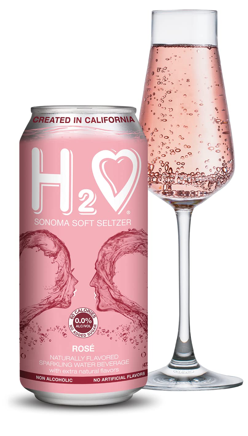 H2o - The Best Non Alcoholic Red Wine - Infused California Sparkling Refreshment, 0.0% Alcohol, (Pinot Noir, Pack of 4-12 Fl oz)