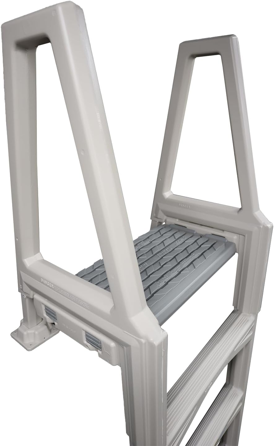 Confer Plastics 635-52X Sturdy Above Ground in-Pool Swimming Pool Ladder for Decks Adjustable from 46"-56"