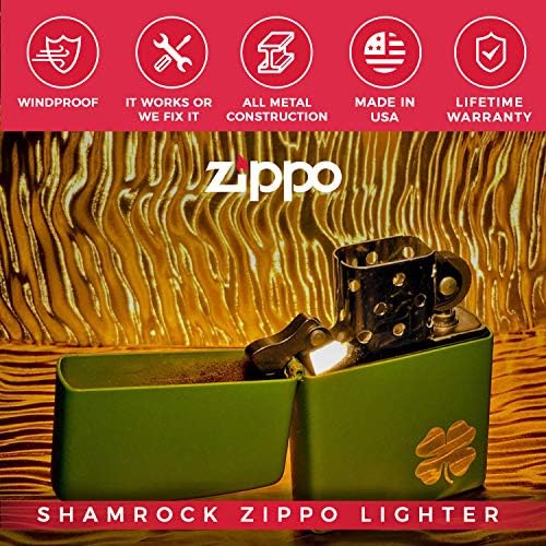 Zippo Clover Design Pocket Lighter, High Polish Chrome, One Size (ZO24699)