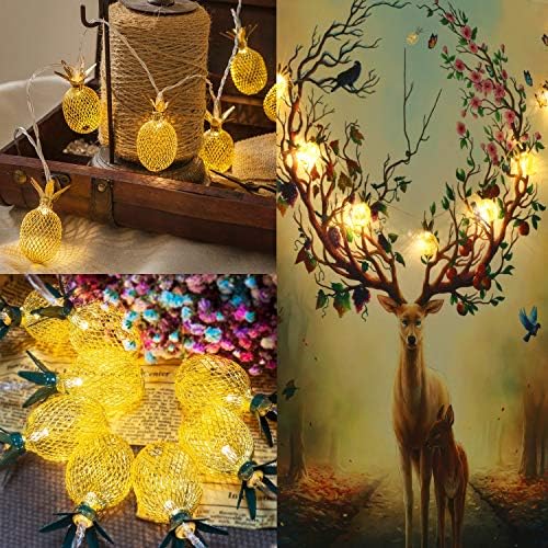 Betus 6.5 Ft 10 LEDs Pineapple Fairy String Light - Decor Gifts Battery Operated for DIY Christmas Tropical Theme Party Festival Wedding Home Party