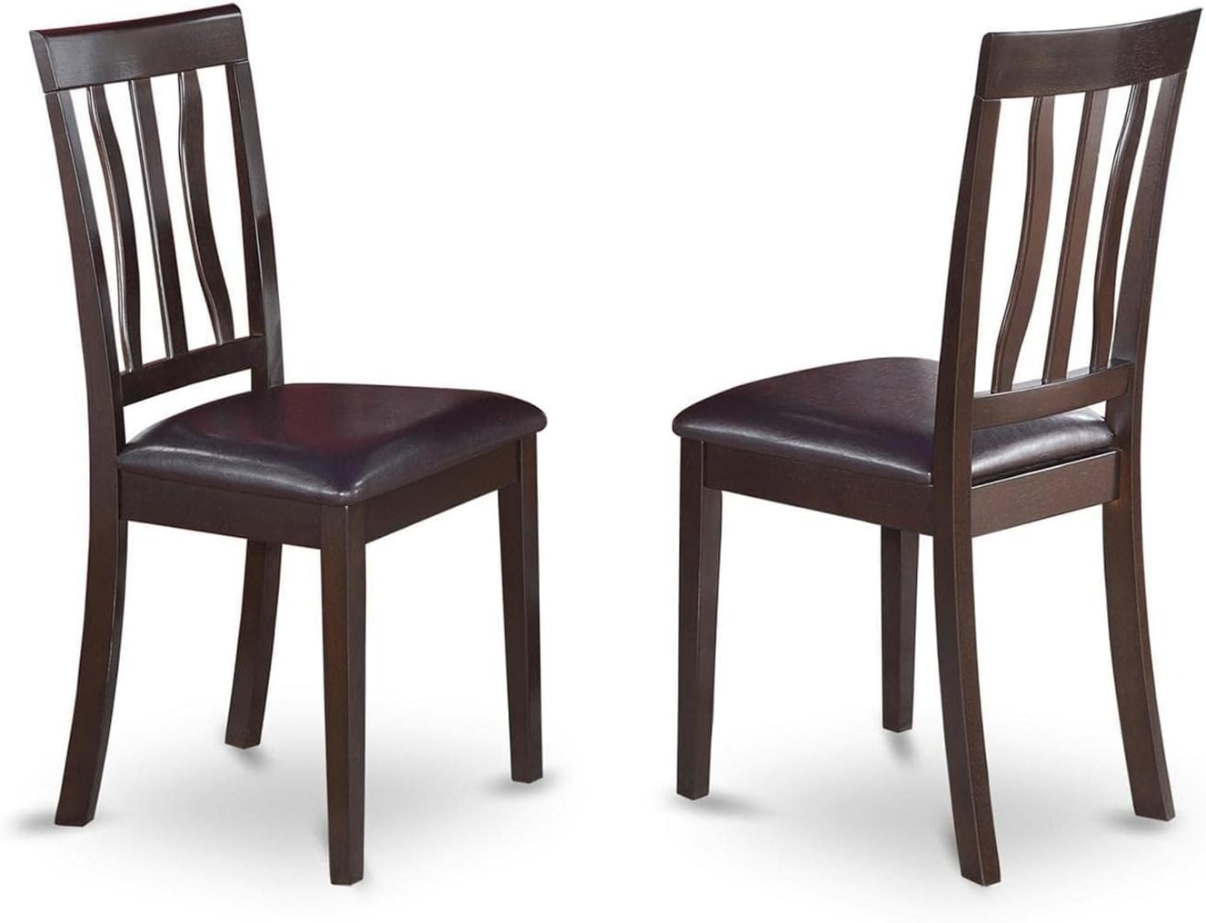 East West Furniture ANC-WHI-W Antique Dining Room Chairs - Slat Back Solid Wood Seat Chairs, Set of 2, Buttermilk & Cherry