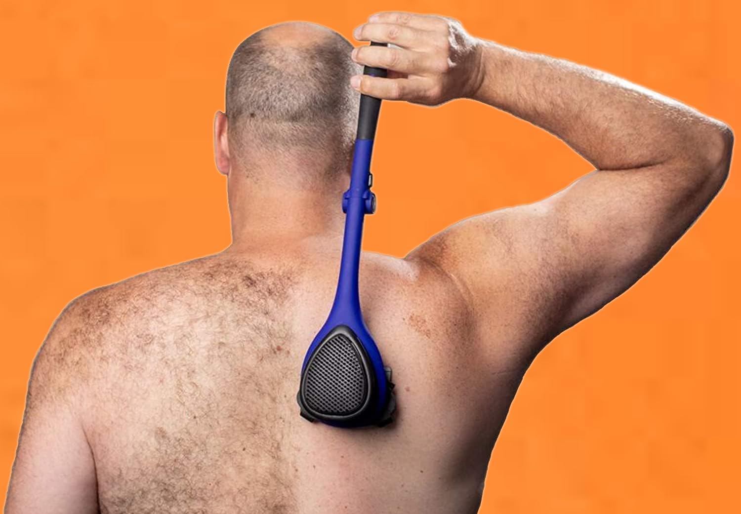 BakBlade 2.0 Elite Back Shaver for Men With Silicone Handle For Grip | Exfoliator Brush Included, 3 Rows of Blades, Ergonomic Foldable Handle