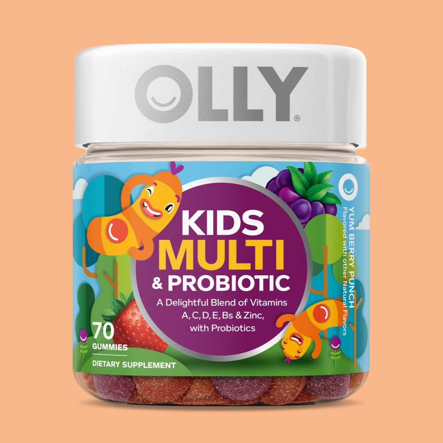 OLLY Kids Multivitamin & Probiotic Gummy, Digestive Support - 70 Count