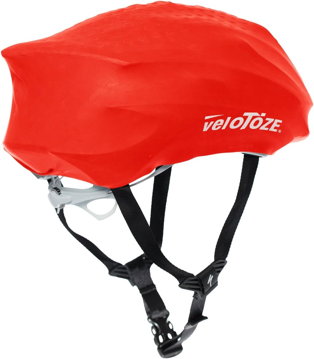 veloToze Cycling Helmet Cover, fits Most Bike Helmets - Keeps Wind, rain and Sun Away from Head; Bright Colors for Visibility
