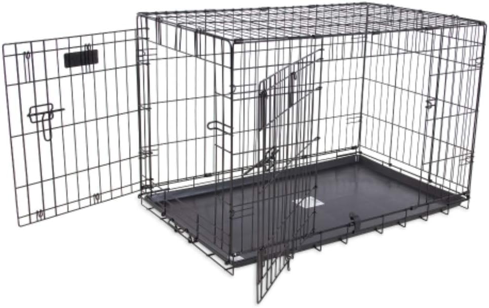 Precision Pet Products Two Door Provalue Wire Dog Crate, 24 Inch, For Pets 15-30 lbs, With 5-Point Locking System