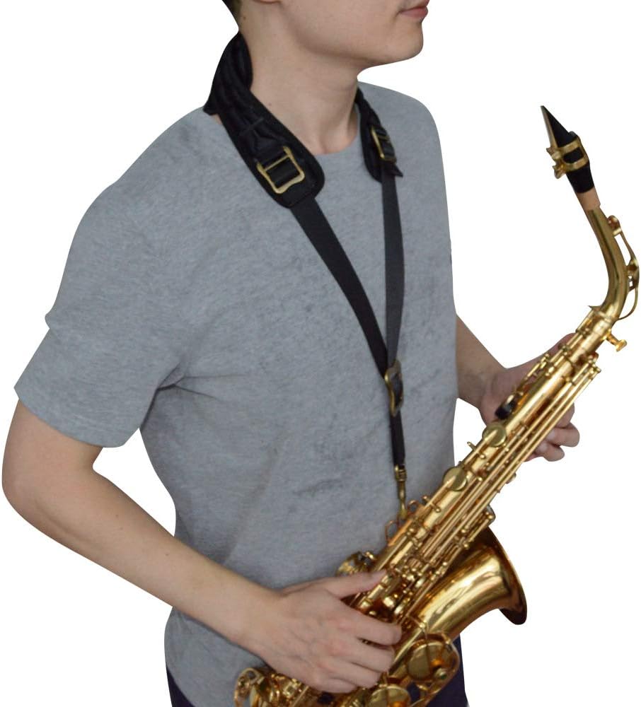 adorence Saxophone Neck Strap with Removable Washable Neck Pad - H04 Black