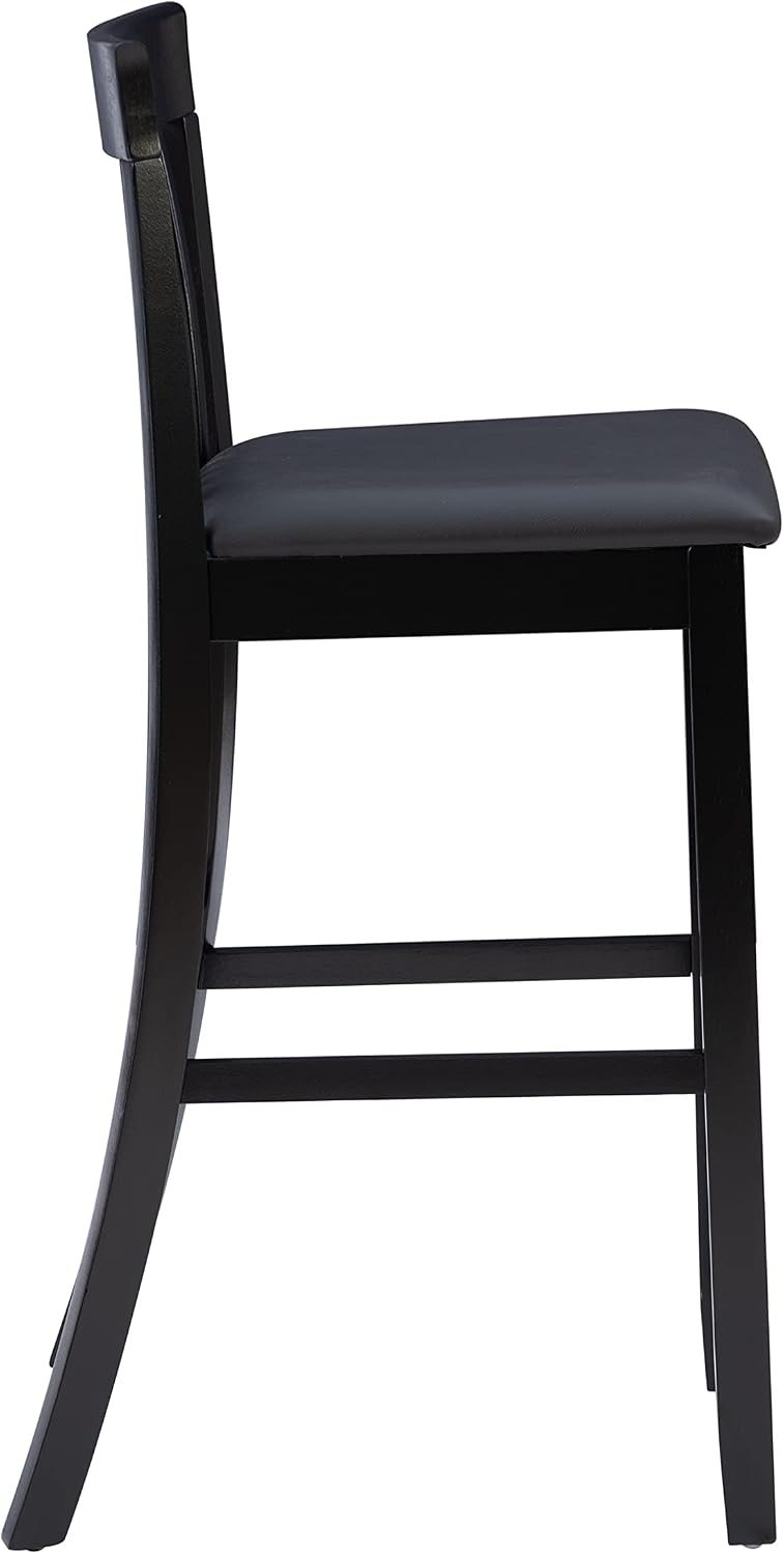 Linon Torino Collection Craftsman Counter Stool, 17.25"W x 19.5"D x 37"H, Black