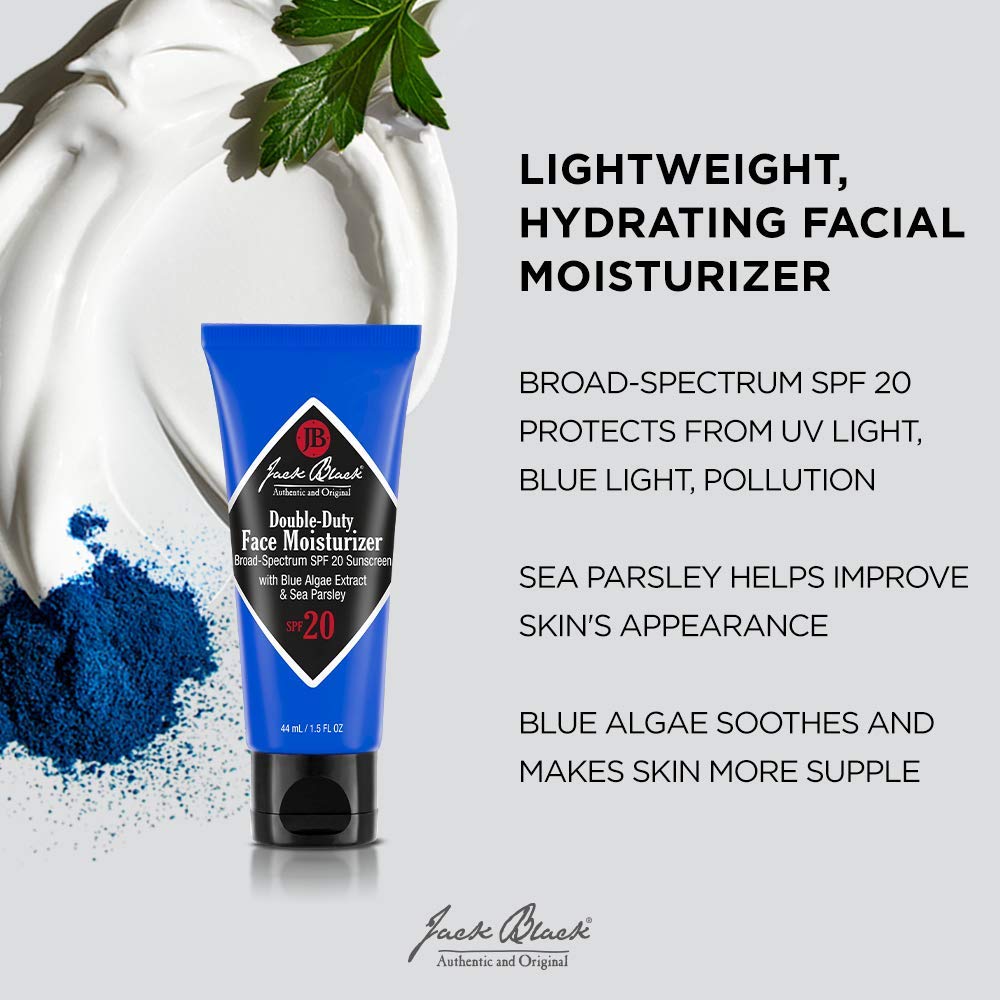 Jack Black Double Duty Face Moisturizer with SPF 20, Facial Moisturizer Face Cream for Men, Mens Facial Lotion with SPF, Gifts for Men