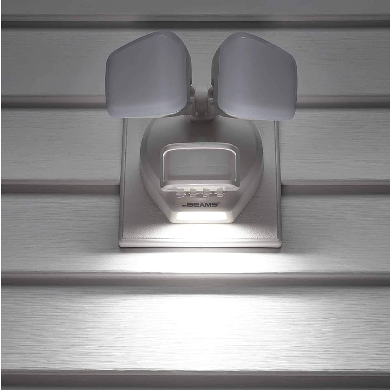 Beams 2900 Lumen 2-Head Outdoor Motion Sensing LED Security Light with Cascading Wall Wash, 1-Pack, White