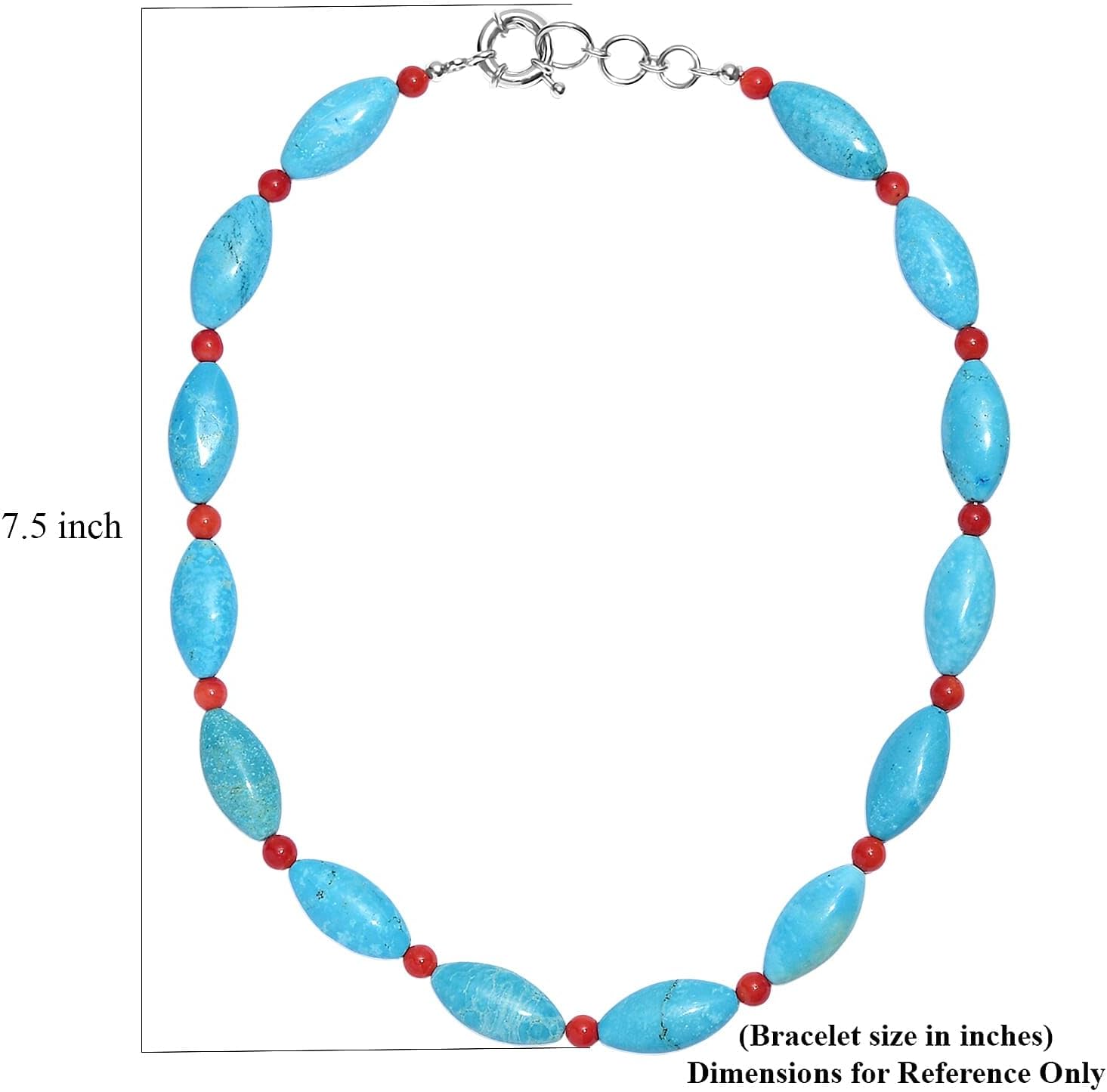Dyed Blue Magnesite Coral 375 ctw Beaded Necklace in Platinum Over 18"