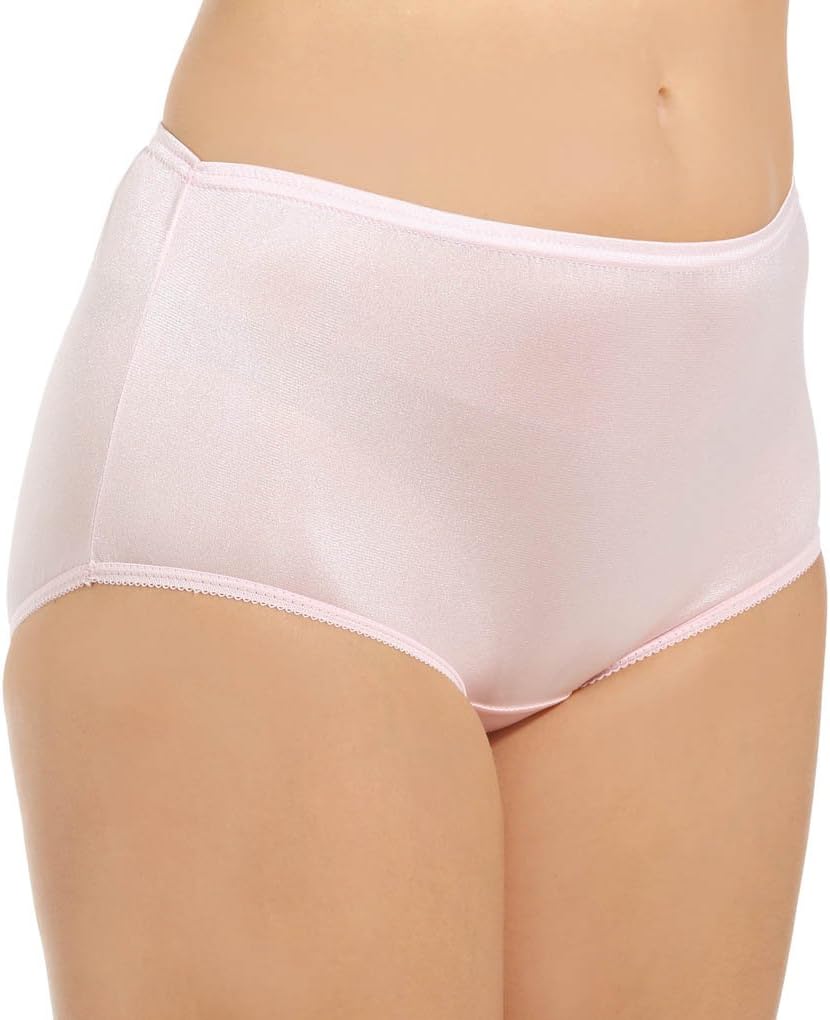 Teri Women's 331 Plain Jane Classic Nylon Silky-Smooth Lightweight Breathable Full Coverage Brief Panty - 4 Pack