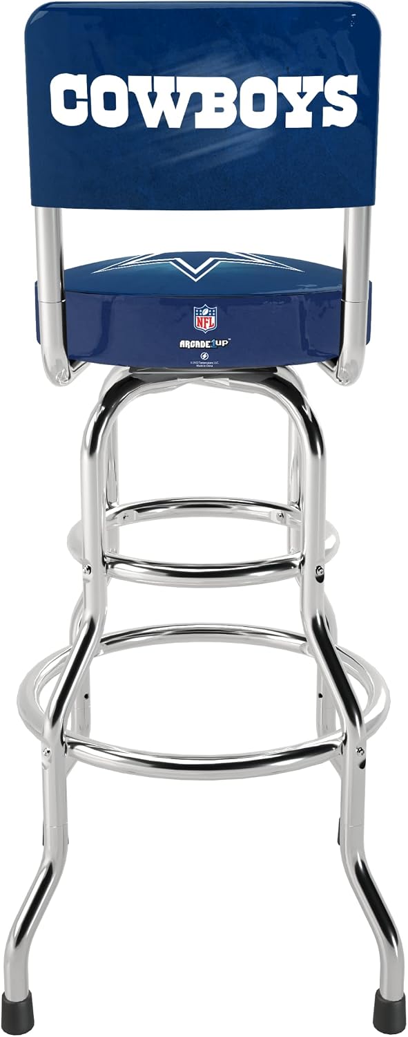 ARCADE1UP NFL Blitz High Back Stool with Adjustable Height and Swiveling Padded Seat (Dallas Cowboys)
