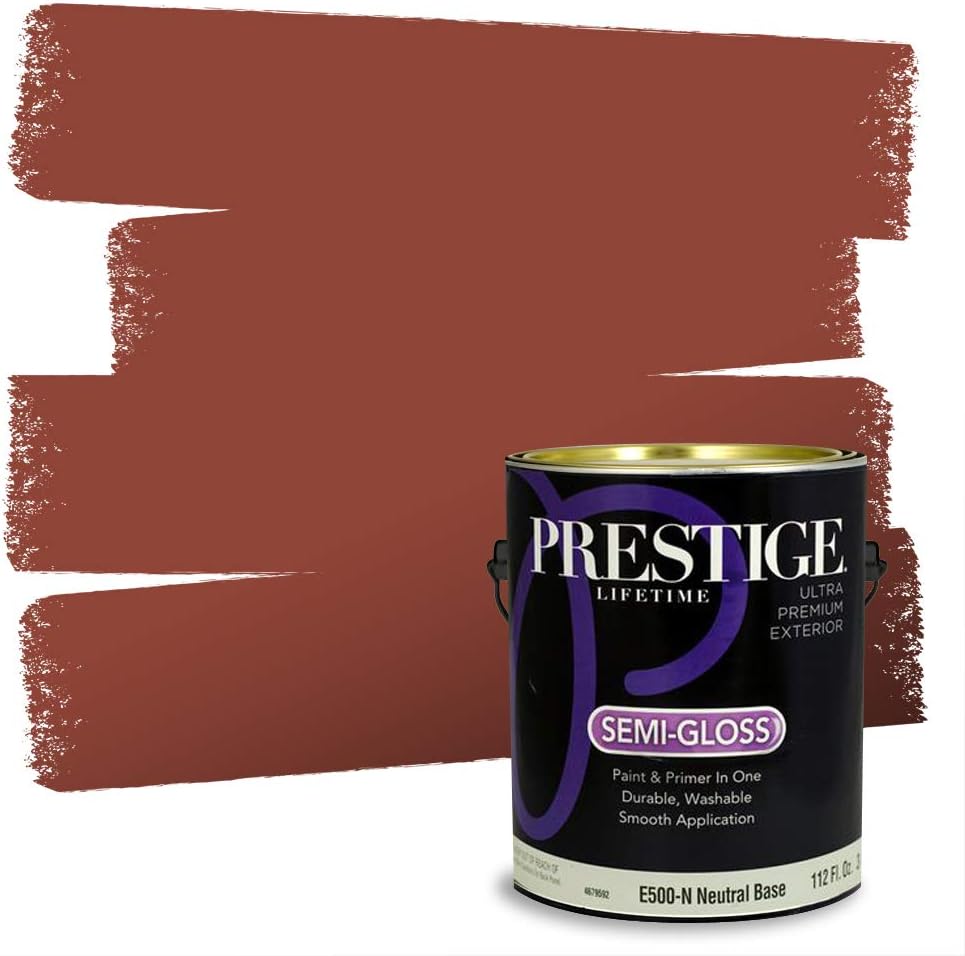 PRESTIGE Paints Exterior Paint and Primer In One, 1-Gallon, Satin, Comparable Match of Sherwin Williams* Grandeur Plum*