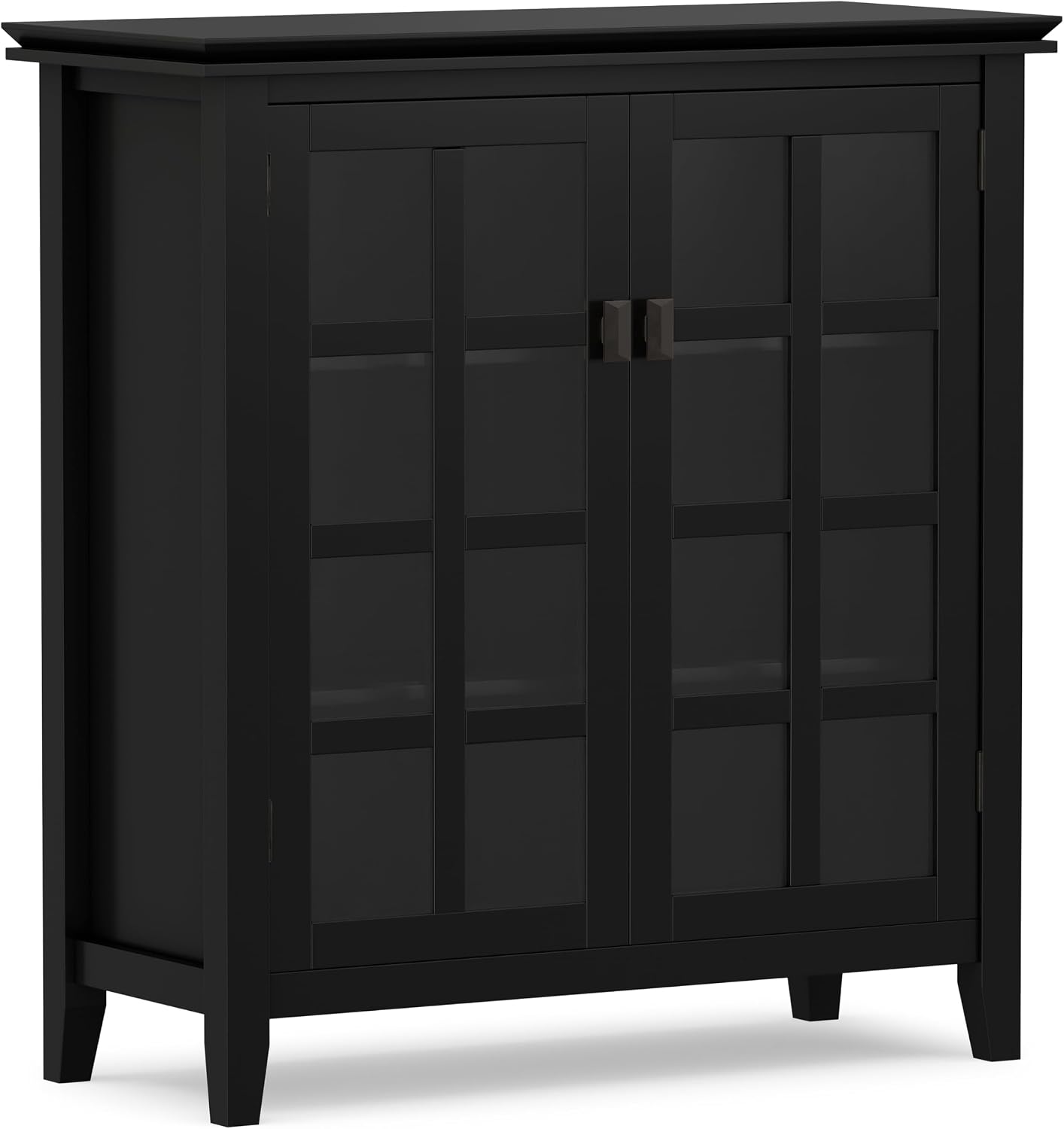 SIMPLIHOME Artisan 30" Wide Solid Wood Cabinet in Russet Brown