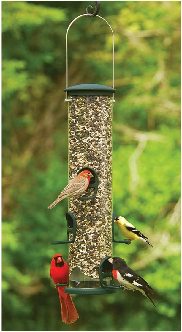 Aspects Quick-Clean Spruce Big Tube Feeder, 3.5qt Capacity - Large UV-Stabilized Feeder with 6 Feeding Stations for Backyard Birds