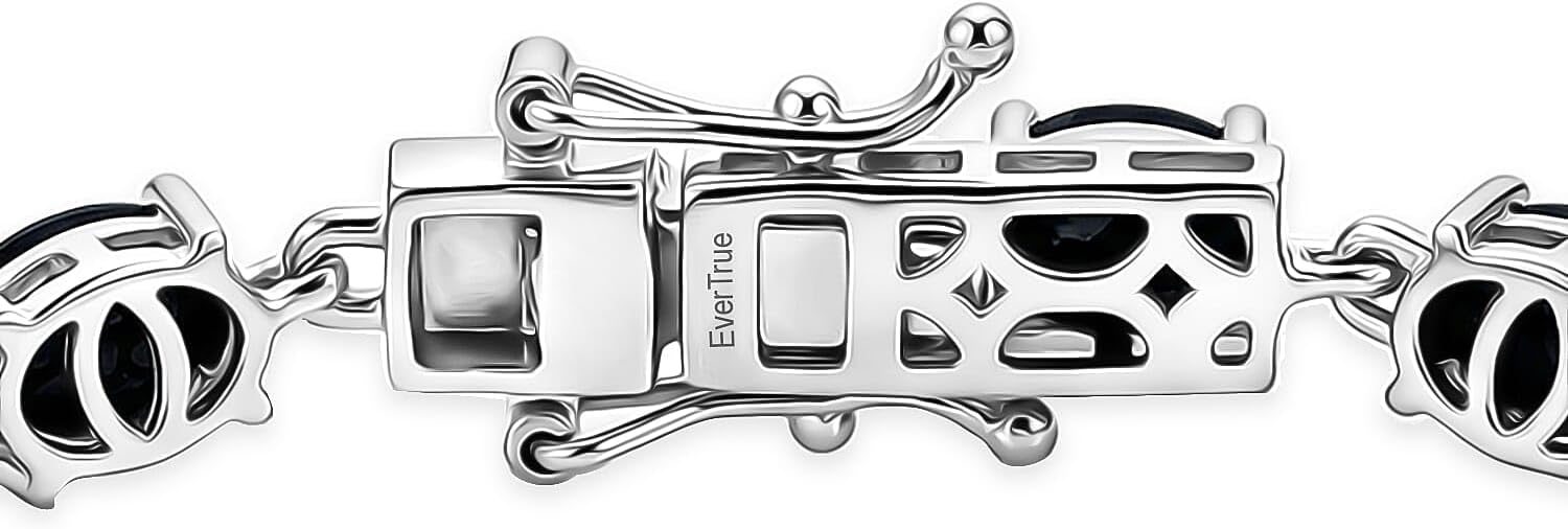 California Black Jade 14.35 ctw Classic Link Bracelet Platinum Plated 7.25" | Birthday, Gifts
