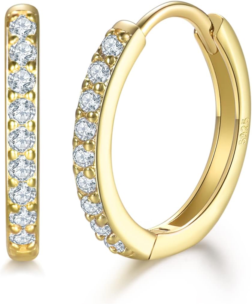 Dlihc 6 Pairs Sterling Silver Hoop and Stud Earrings Set for Women Men