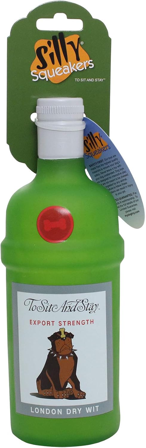 SILLY SQUEAKERS Tuffy Liquor Bottle Dog Toy: Squeaky Dog Toy, Washable and Floats, Vinyl Construction