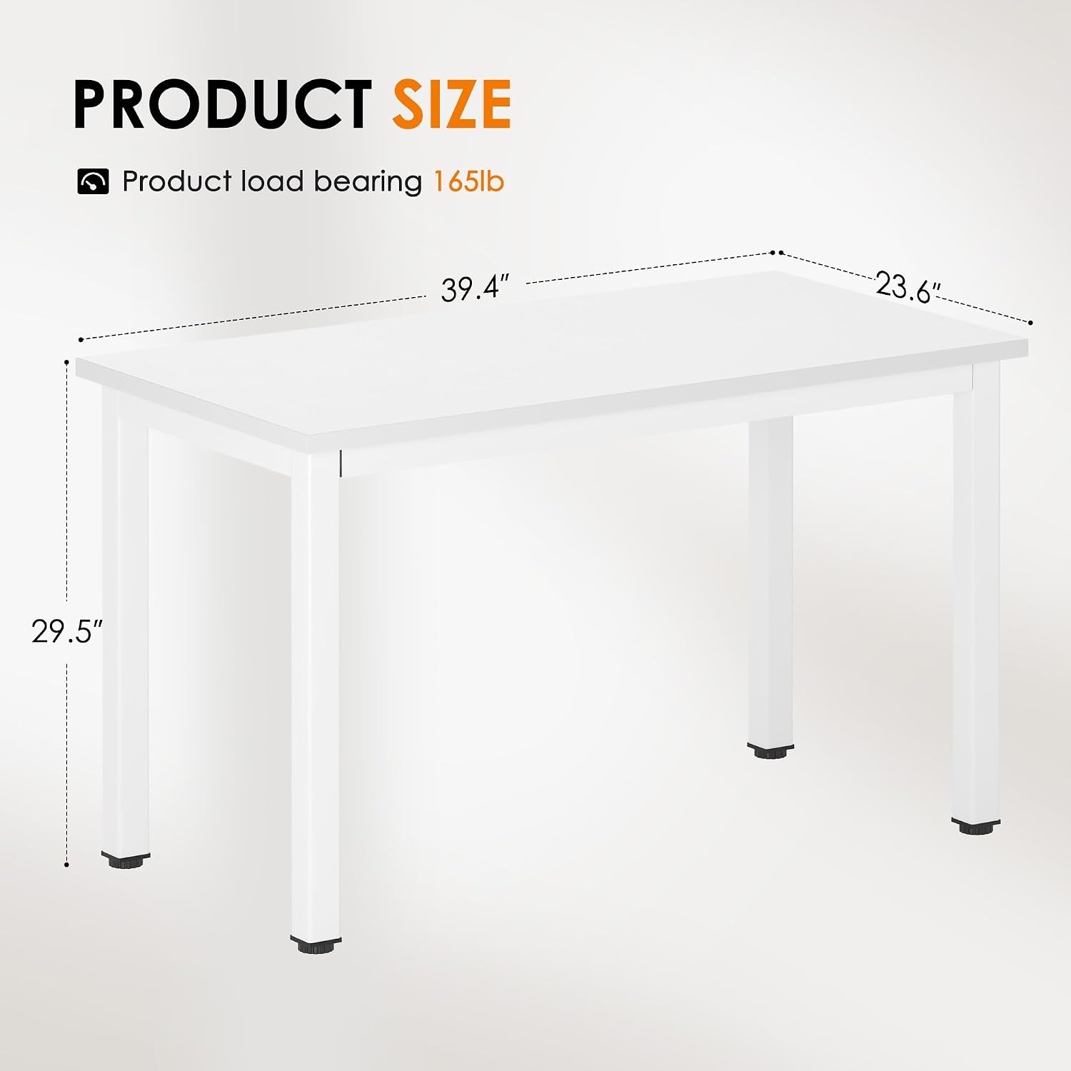 DlandHome 47 inches Medium Computer Desk for Bedroom, Retro