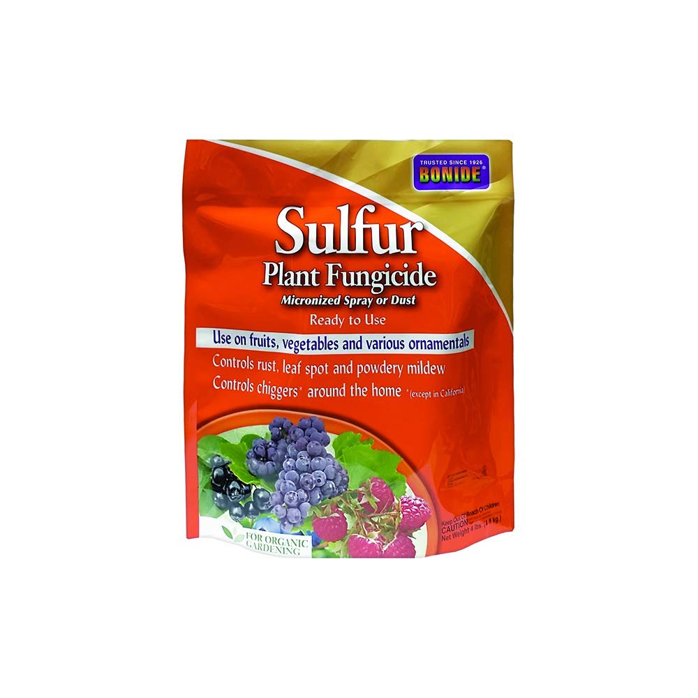 BONIDE Products INC 142 Sulfur Plant Fungicide Organically Controls Rust, Leaf Spot and Powdery Mildew, 4 lbs (2)