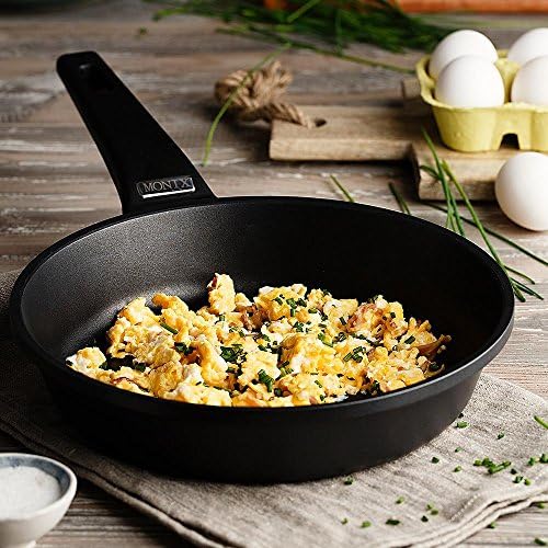 Monix Solid+ Cast Aluminium Non-Stick Ribbed Hot Plate, 40 cm, Black