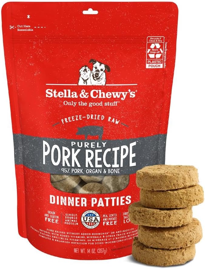 Stella & Chewy’s Freeze Dried Raw Dinner Patties – Grain Free Dog Food, Protein Rich Stella’s Super Beef Recipe – 5.5 oz