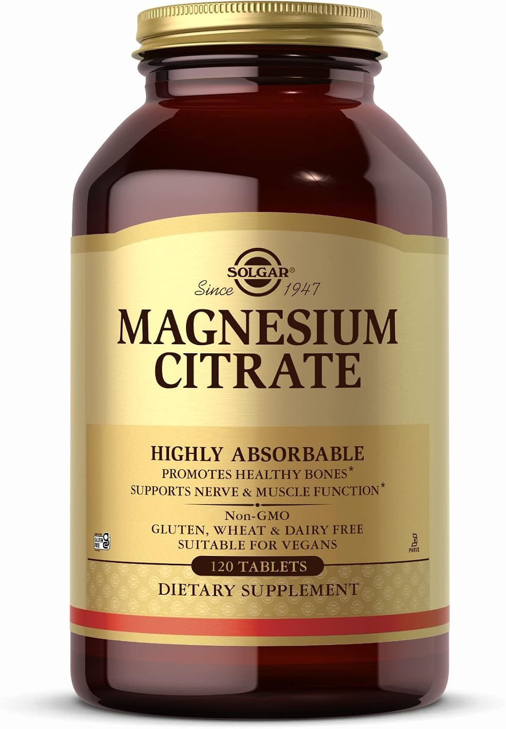 Solgar Magnesium Citrate - 120 Tablets, Pack of 2 - Promotes Healthy Bones, Supports Nerve & Muscle Function - Highly Absorbable - Non-GMO, Vegan, Gluten Free, Kosher - 120 Total Servings