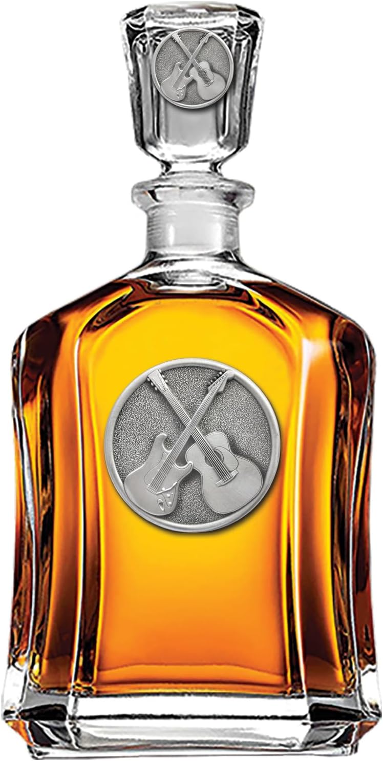 Marines Decanter – Eagle Globe & Anchor | 24 OZ Whiskey Decanter for Liquor with Airtight Stopper | Expertly Crafted Pewter Glass Clear