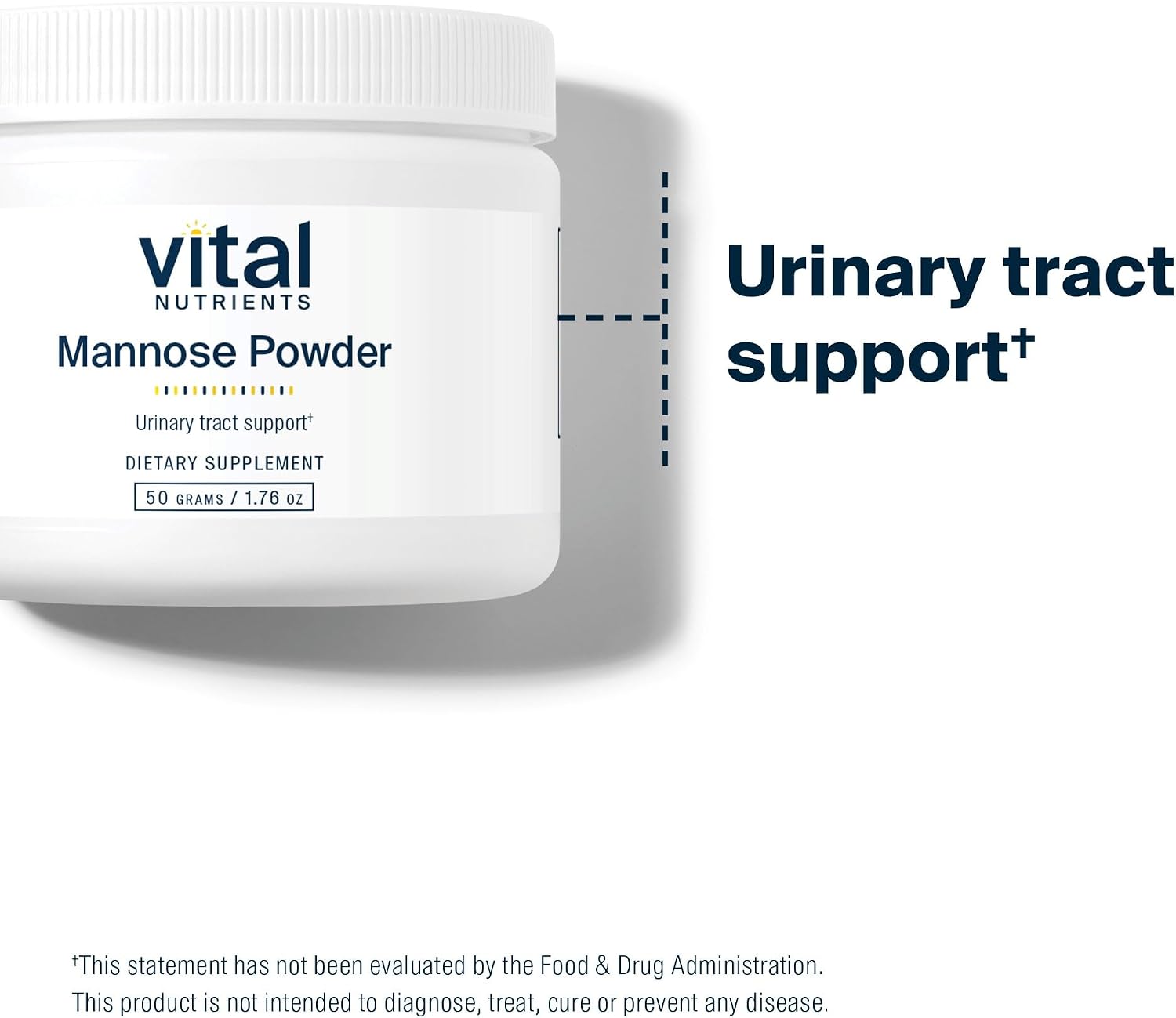 Vital Nutrients Mannose Powder 50g - Vegan D-Mannose Supplement for Urinary Tract and Bladder Support - Gluten, Dairy, Soy Free - Non-GMO - 25 Servings